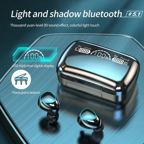 New🎧Gaming Earbuds V5.1 LED Touch Display, HiFi Ultra 9D Sound in-built 3500MAH Power Bank